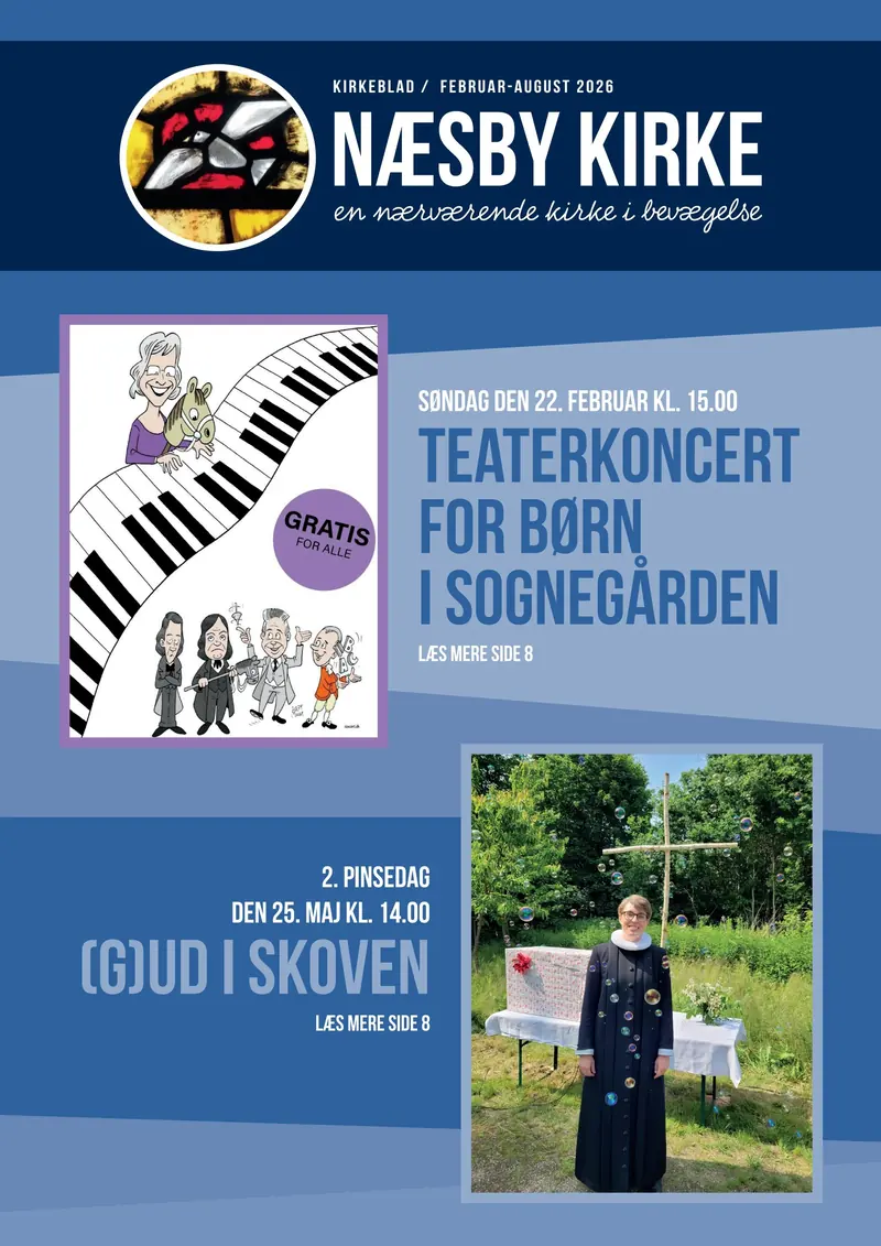 Forside af N&aelig;sby Kirke kirkeblad februar-august 26
