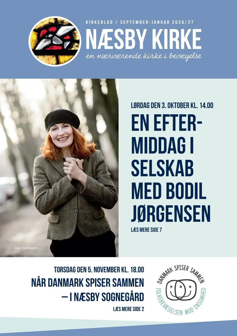 Forside af Næsby Kirke kirkeblad september-januar 2027
